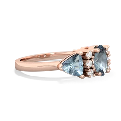 Lab Pink Sapphire Antique Style Three Stone 14K Rose Gold ring R2186