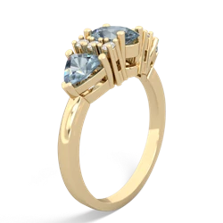 Lab Sapphire Antique Style Three Stone 14K Yellow Gold ring R2186