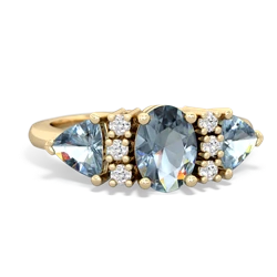 London Topaz Antique Style Three Stone 14K Yellow Gold ring R2186