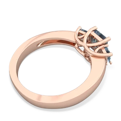 Amethyst Three Stone Trellis 14K Rose Gold ring R4015