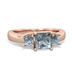 Lab Sapphire Three Stone Trellis 14K Rose Gold ring R4015