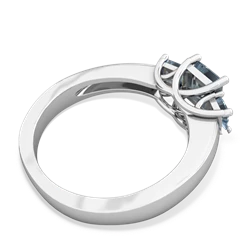 Lab Sapphire Three Stone Trellis 14K White Gold ring R4015