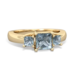 Blue Topaz Three Stone Trellis 14K Yellow Gold ring R4015