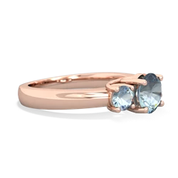 London Topaz Three Stone Round Trellis 14K Rose Gold ring R4018