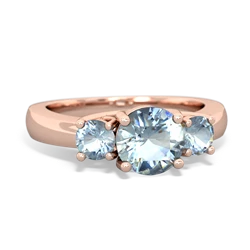 Tanzanite Three Stone Round Trellis 14K Rose Gold ring R4018