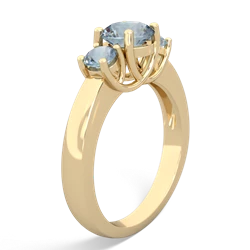 London Topaz Three Stone Round Trellis 14K Yellow Gold ring R4018