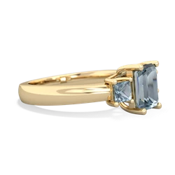 Amethyst Three Stone Emerald-Cut Trellis 14K Yellow Gold ring R4021