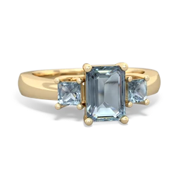 Alexandrite Three Stone Emerald-Cut Trellis 14K Yellow Gold ring R4021