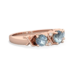 Turquoise Hugs And Kisses 14K Rose Gold ring R5016