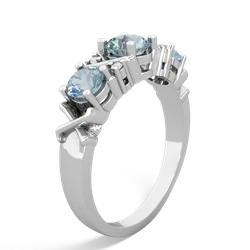 White Topaz Hugs And Kisses 14K White Gold ring R5016