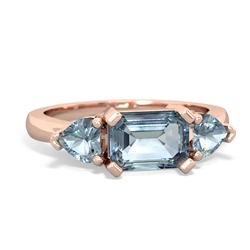 Pink Tourmaline Three Stone 14K Rose Gold ring R5235