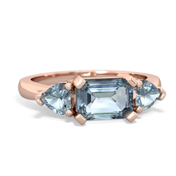 London Topaz Three Stone 14K Rose Gold ring R5235