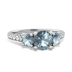 Blue Topaz Pave Trellis 14K White Gold ring R5500