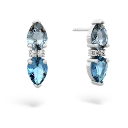 Aquamarine Bowtie Drop 14K White Gold earrings E0865