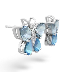 Aquamarine Butterfly 14K White Gold earrings E2215