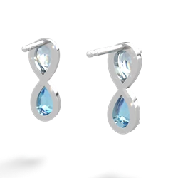 Aquamarine Infinity 14K White Gold earrings E5050