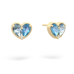 Aquamarine 'Our Heart' 14K Yellow Gold earrings E5072