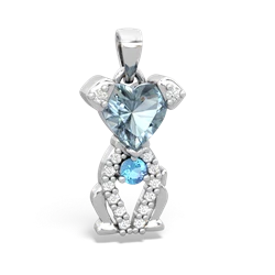 Aquamarine Puppy Love 14K White Gold pendant P5800