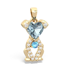 Aquamarine Puppy Love 14K Yellow Gold pendant P5800