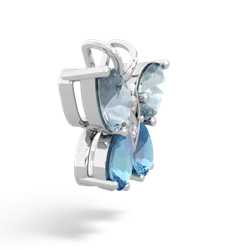 Aquamarine Butterfly 14K White Gold pendant P2215