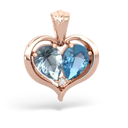 Aquamarine Two Become One 14K Rose Gold pendant P5330