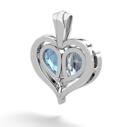 Aquamarine Two Become One 14K White Gold pendant P5330