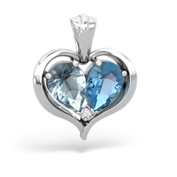 Aquamarine Two Become One 14K White Gold pendant P5330