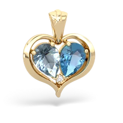 Aquamarine Two Become One 14K Yellow Gold pendant P5330