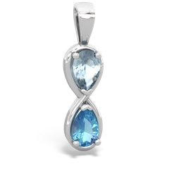 Aquamarine Infinity 14K White Gold pendant P5050