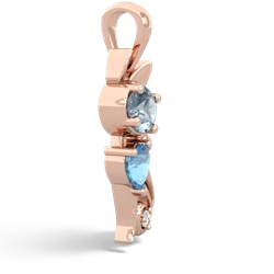 Aquamarine Kitten 14K Rose Gold pendant P5780