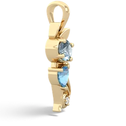 Aquamarine Kitten 14K Yellow Gold pendant P5780