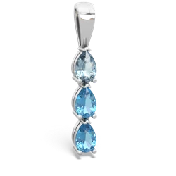 Aquamarine Dew Drops 14K White Gold pendant P2251