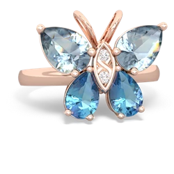 Aquamarine Butterfly 14K Rose Gold ring R2215