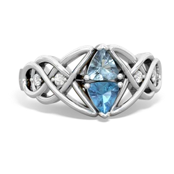 Aquamarine Keepsake Celtic Knot 14K White Gold ring R5300