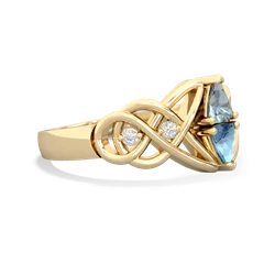 Aquamarine Keepsake Celtic Knot 14K Yellow Gold ring R5300