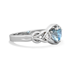 Aquamarine Celtic Love Knot 14K White Gold ring R5420