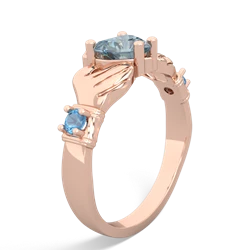 Aquamarine Claddagh Keepsake 14K Rose Gold ring R5245