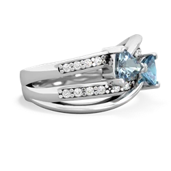 Aquamarine Bowtie 14K White Gold ring R2360