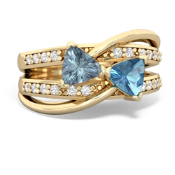 Aquamarine Bowtie 14K Yellow Gold ring R2360