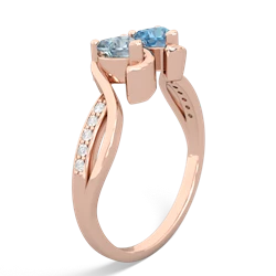 Aquamarine Side By Side 14K Rose Gold ring R3090