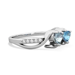 Aquamarine Side By Side 14K White Gold ring R3090