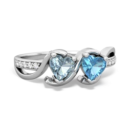 Aquamarine Side By Side 14K White Gold ring R3090