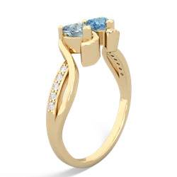 Aquamarine Side By Side 14K Yellow Gold ring R3090