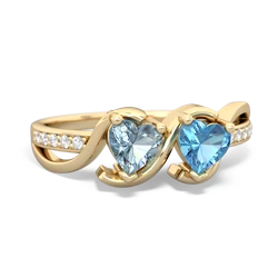 Aquamarine Side By Side 14K Yellow Gold ring R3090