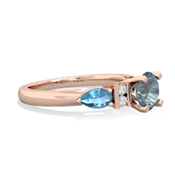 Aquamarine 6Mm Round Eternal Embrace Engagement 14K Rose Gold ring R2005