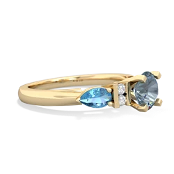 Aquamarine 6Mm Round Eternal Embrace Engagement 14K Yellow Gold ring R2005