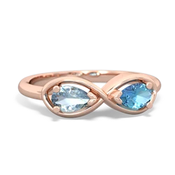 Aquamarine Infinity 14K Rose Gold ring R5050