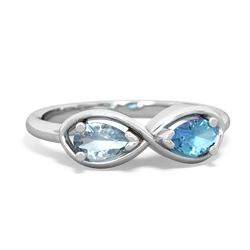 Aquamarine Infinity 14K White Gold ring R5050