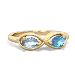 Aquamarine Infinity 14K Yellow Gold ring R5050