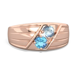 Aquamarine Men's Streamline 14K Rose Gold ring R0460